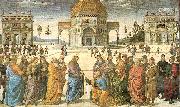PERUGINO, Pietro Christ Giving the Keys to St. Peter oil painting picture wholesale